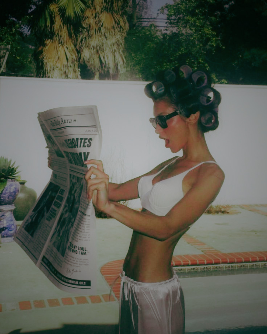 Editorial portrait poolside — Relatable Club